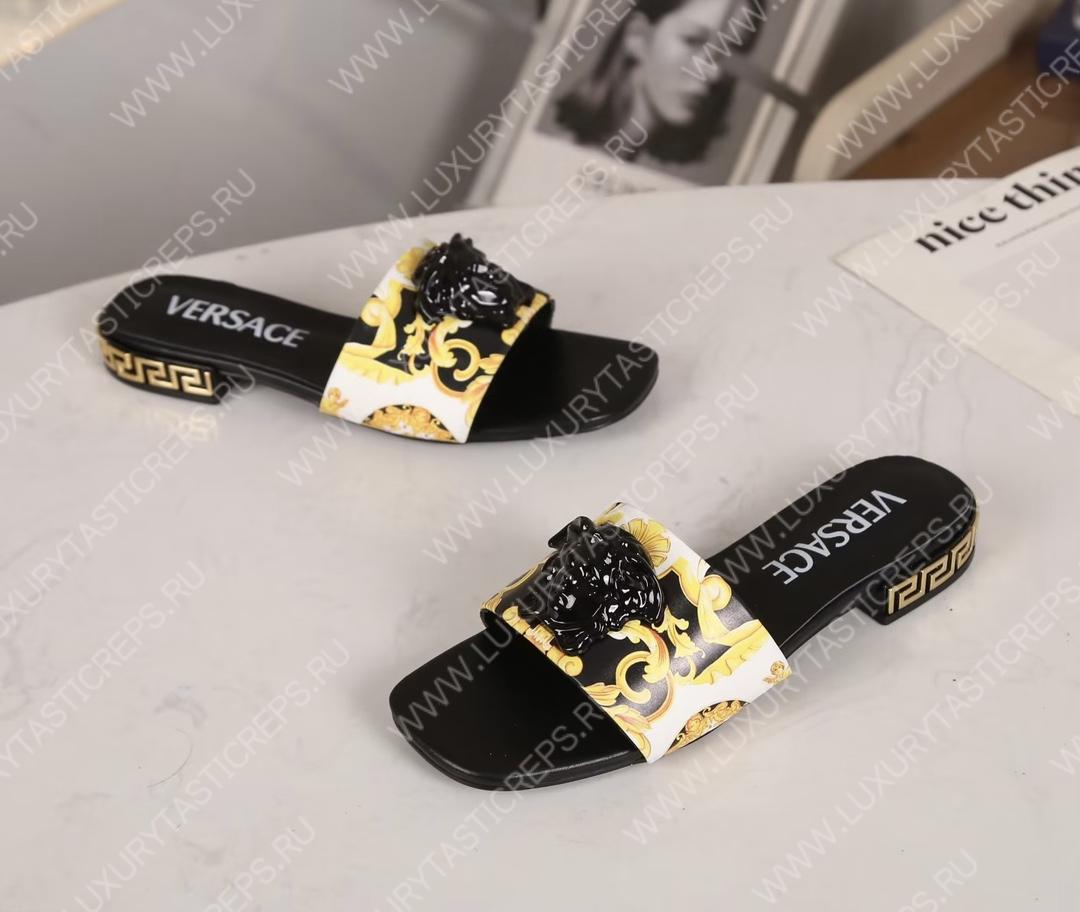 VERSACE GRECA MULES BLACK 1003221