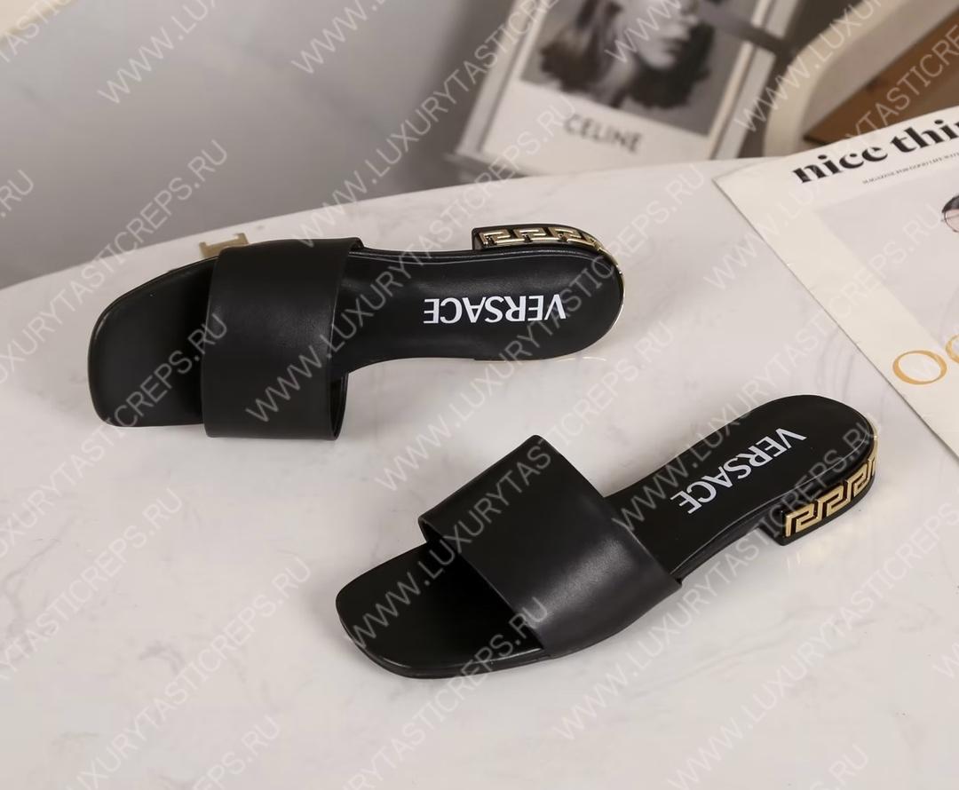 VERSACE GRECA MULES BLACK 1003221