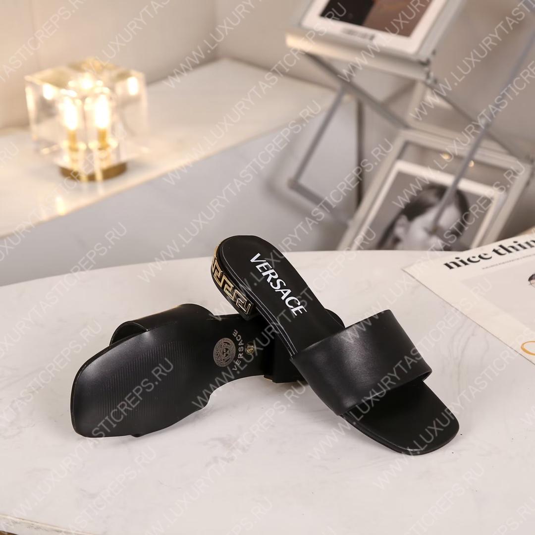 VERSACE GRECA MULES BLACK 1003221