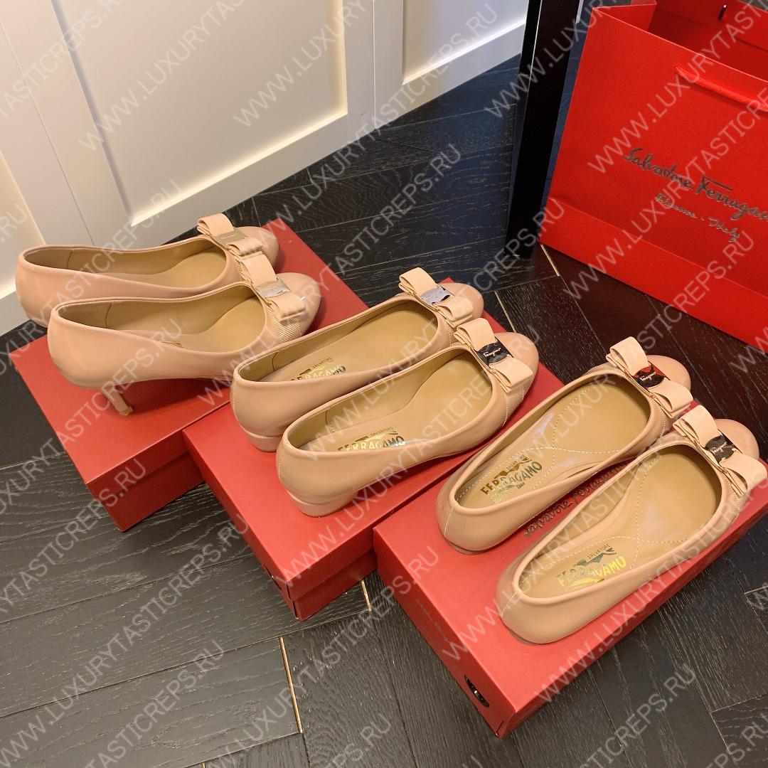 FERRAGAMO VERA BOW PUMP SHOE AMARETTI 01B221