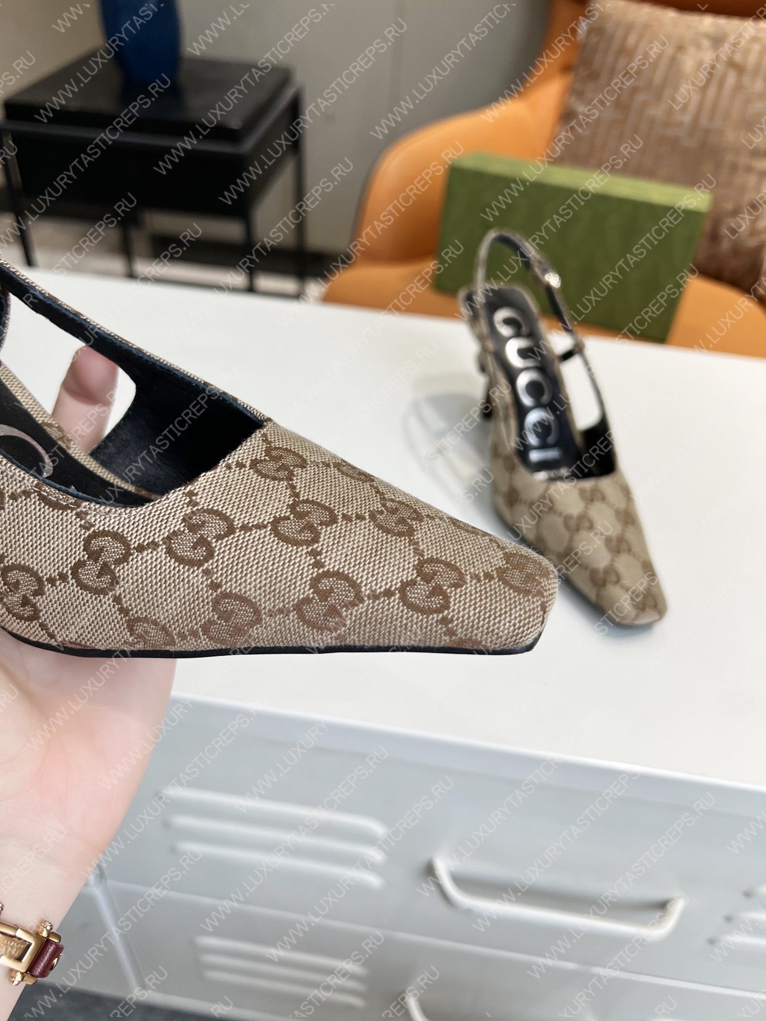 G*u*i gg slingback pump beige/ebony 675420