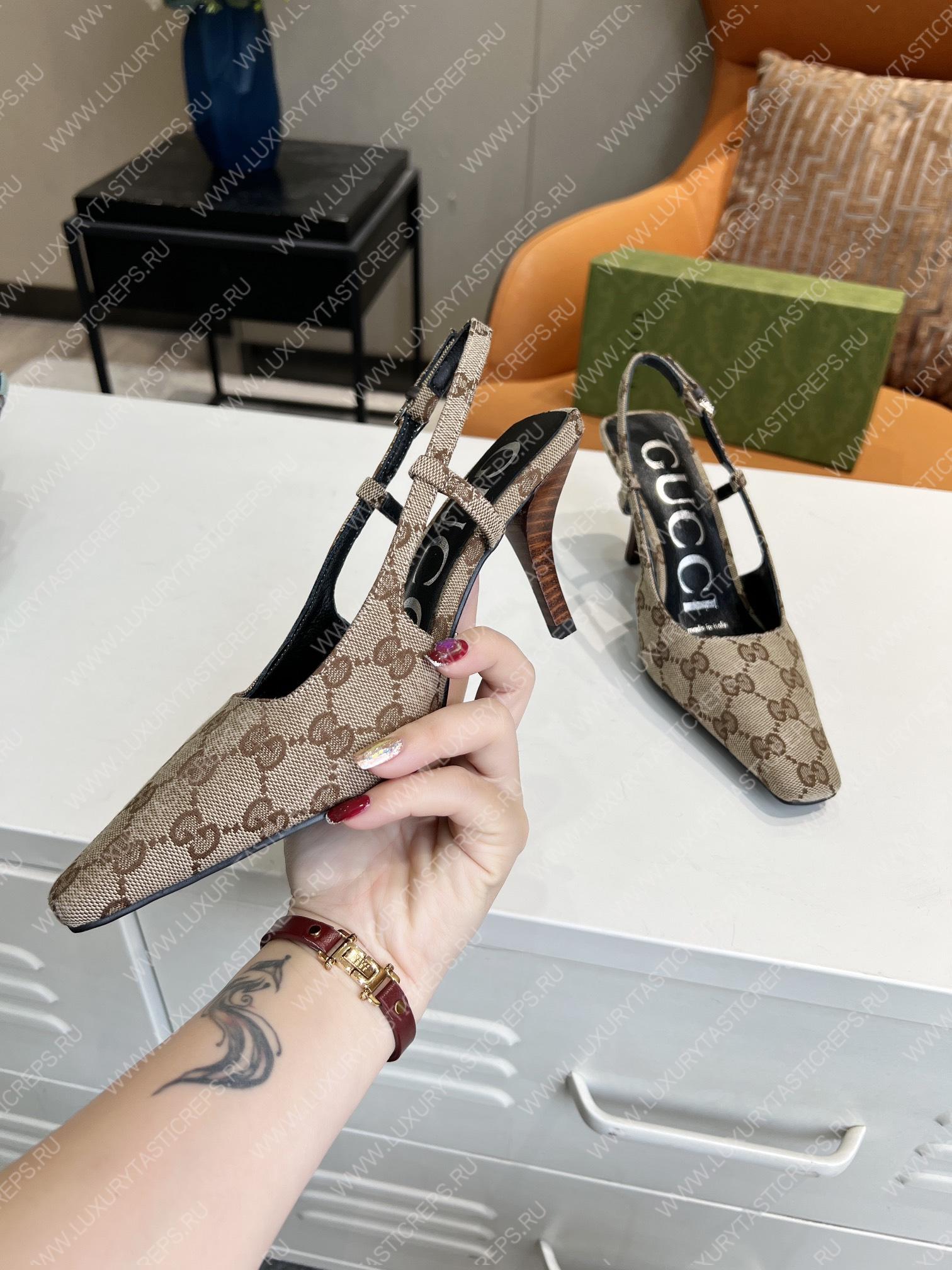 G*u*i gg slingback pump beige/ebony 675420