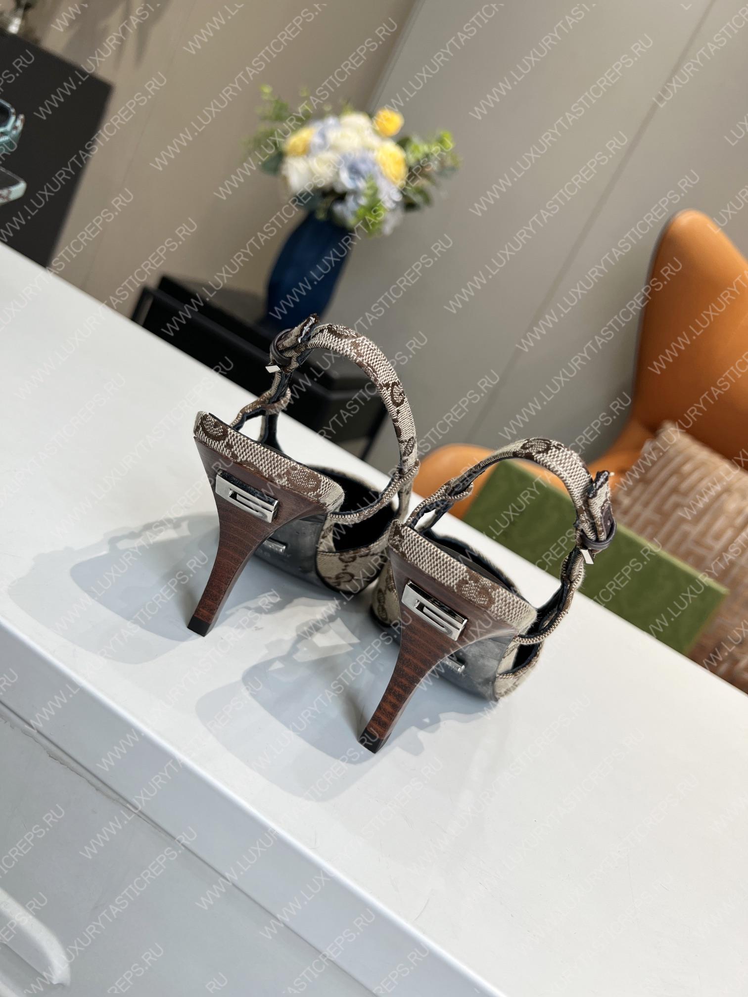 G*u*i gg slingback pump beige/ebony 675420