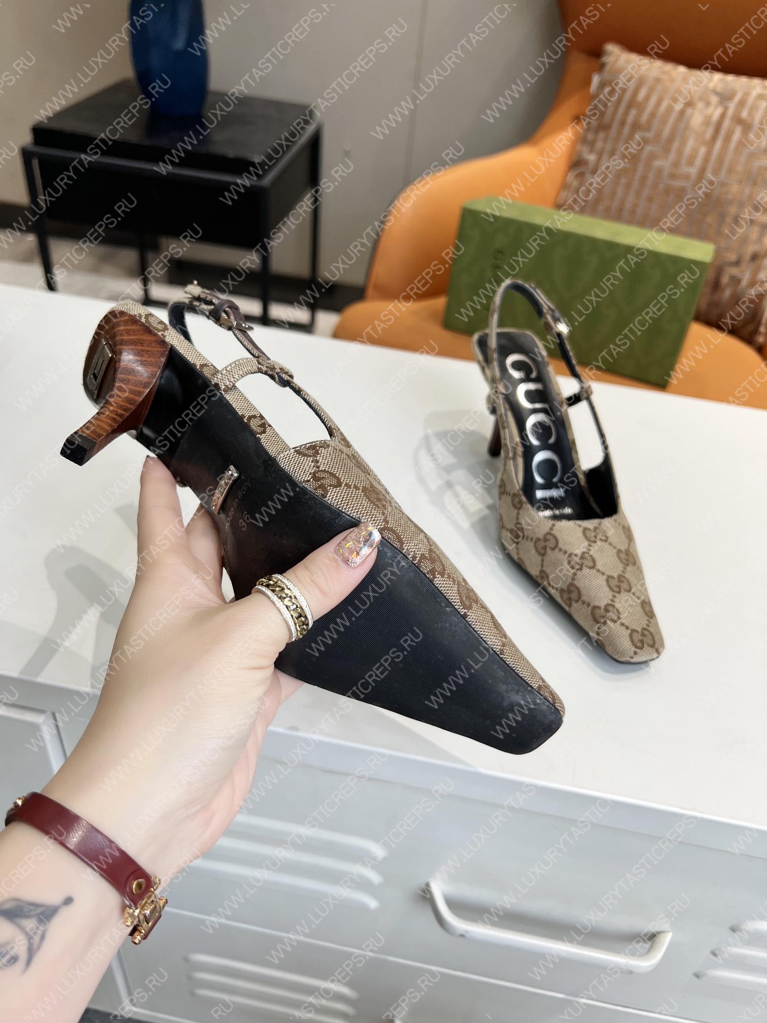 G*u*i gg slingback pump beige/ebony 675420
