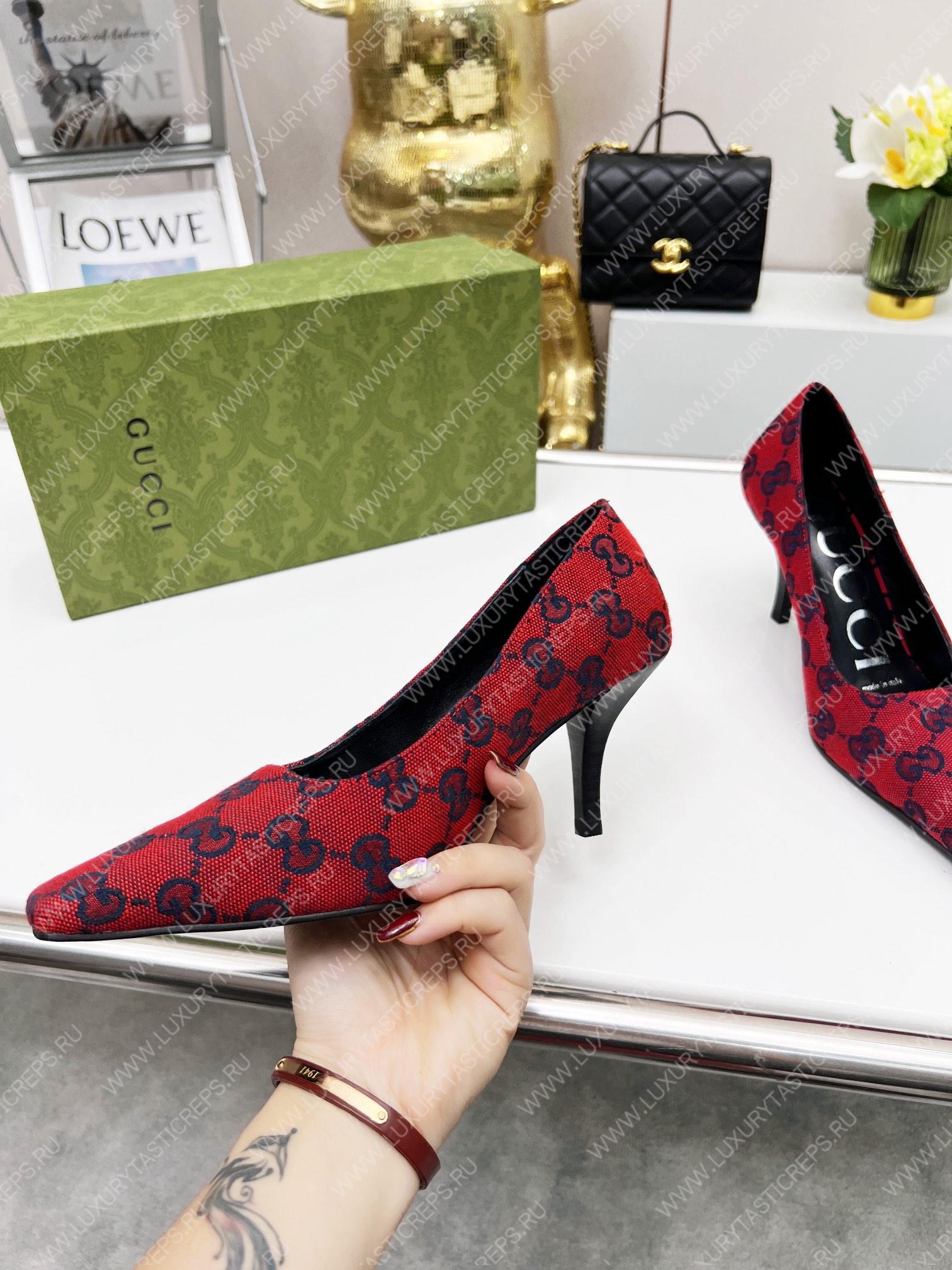 G*u*i women high heel pump red/dark blue 723430