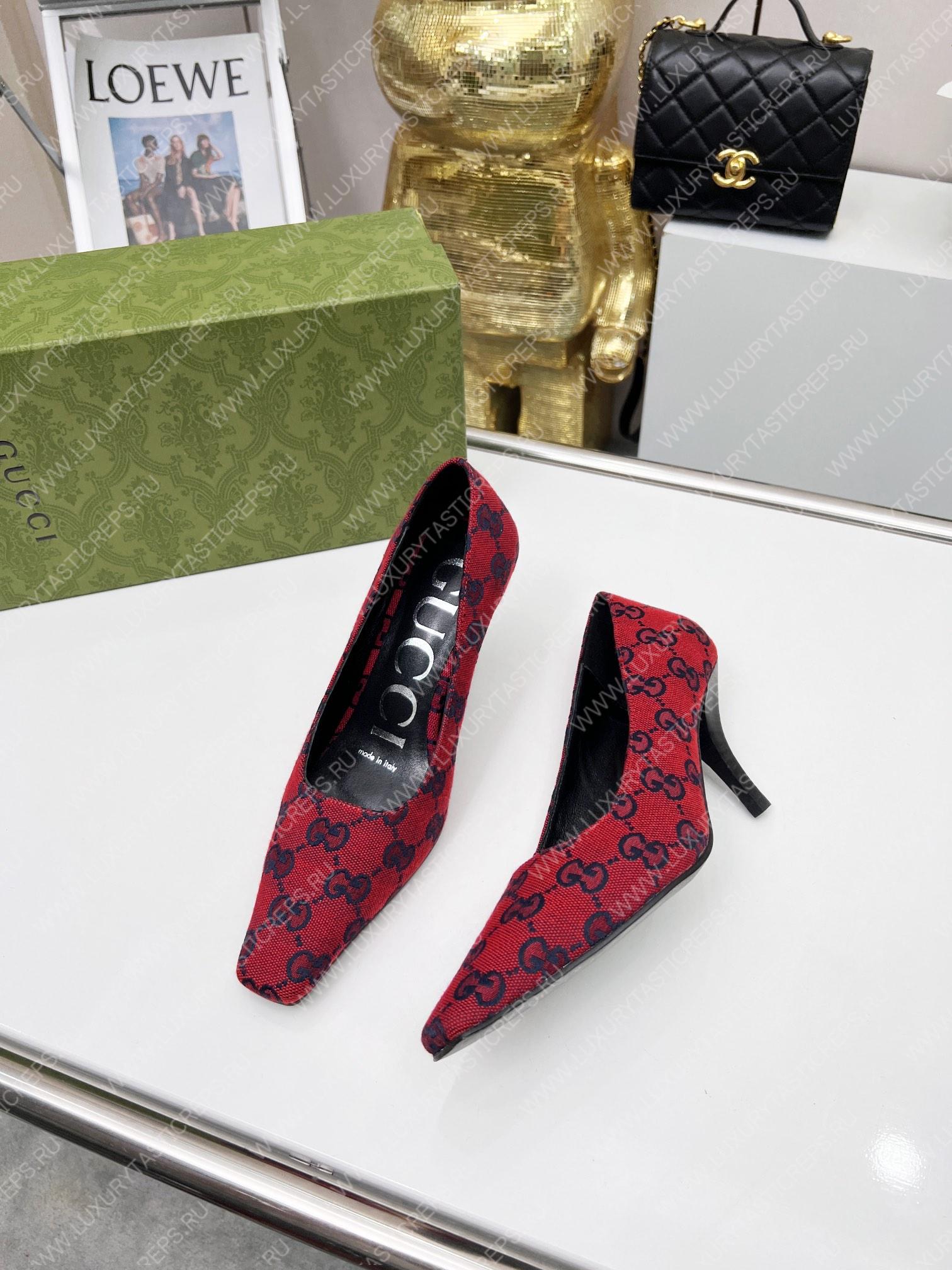 G*u*i women high heel pump red/dark blue 723430