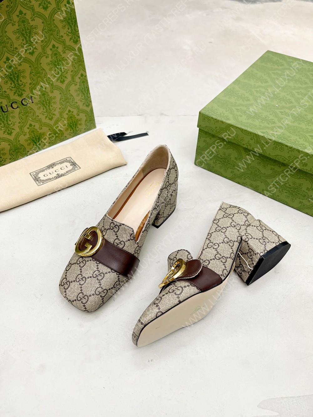 G*u*i blondie pump beige and ebony 701711