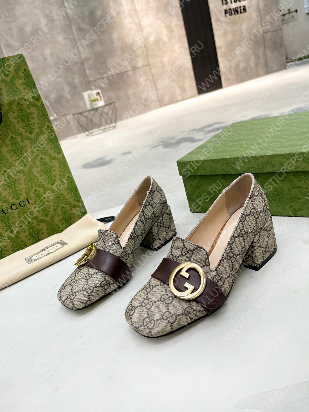 G*u*i blondie pump beige and ebony 701711