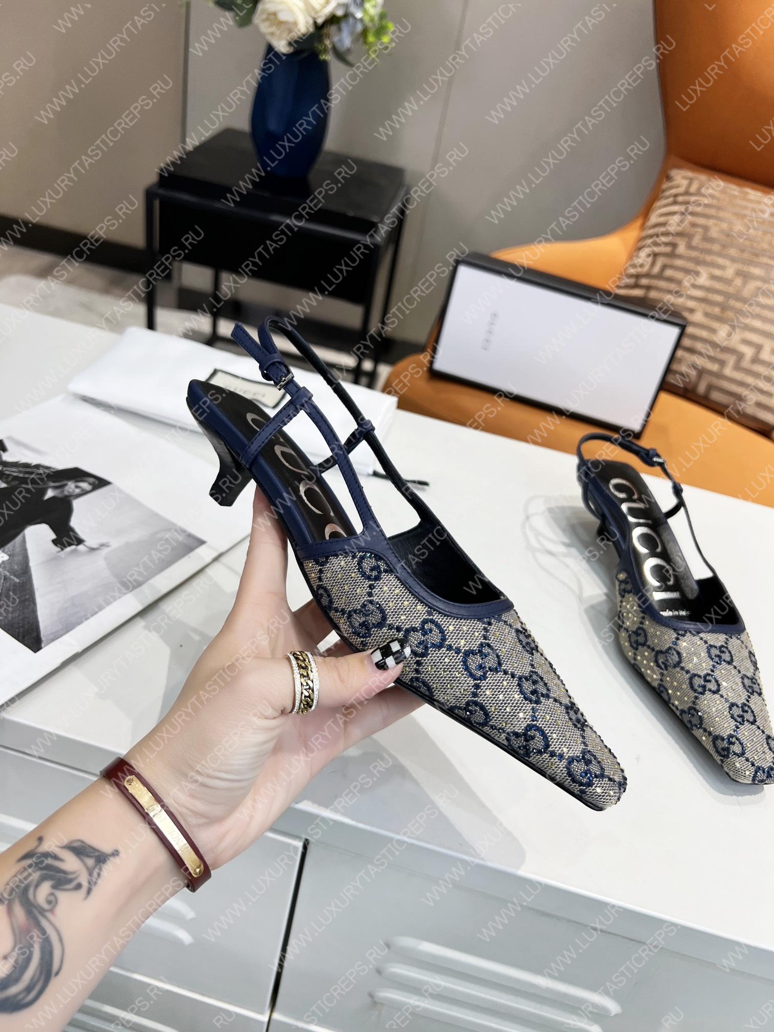 G*u*i gg slingback pump beige/blue 693210