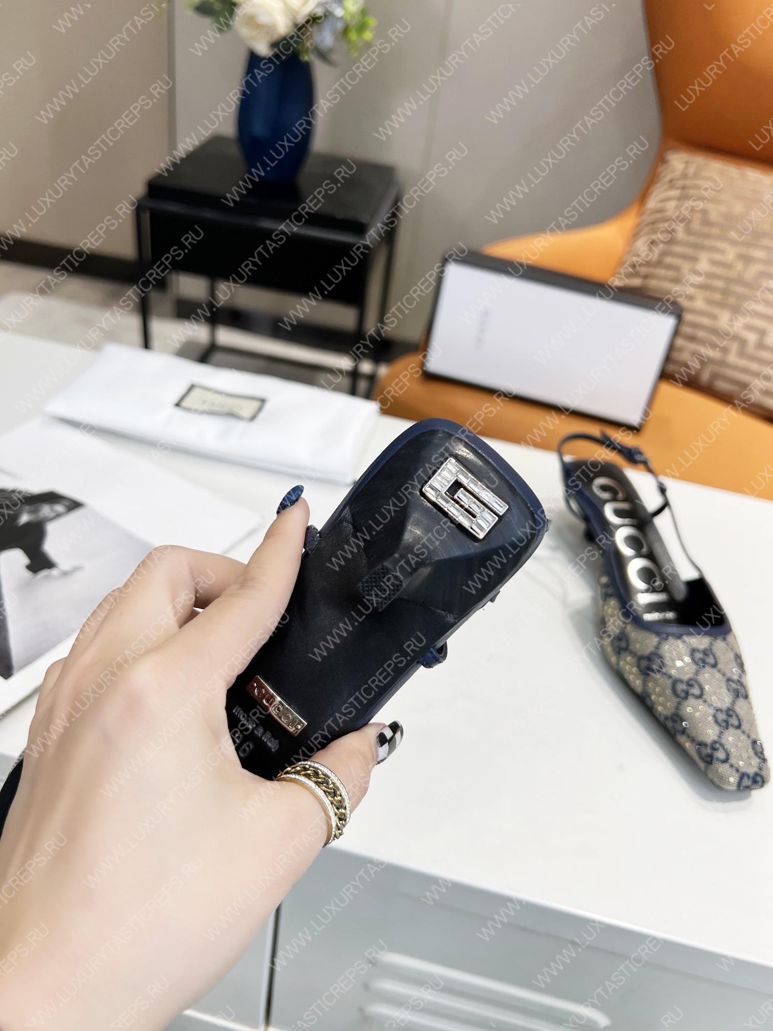 G*u*i gg slingback pump beige/blue 693210