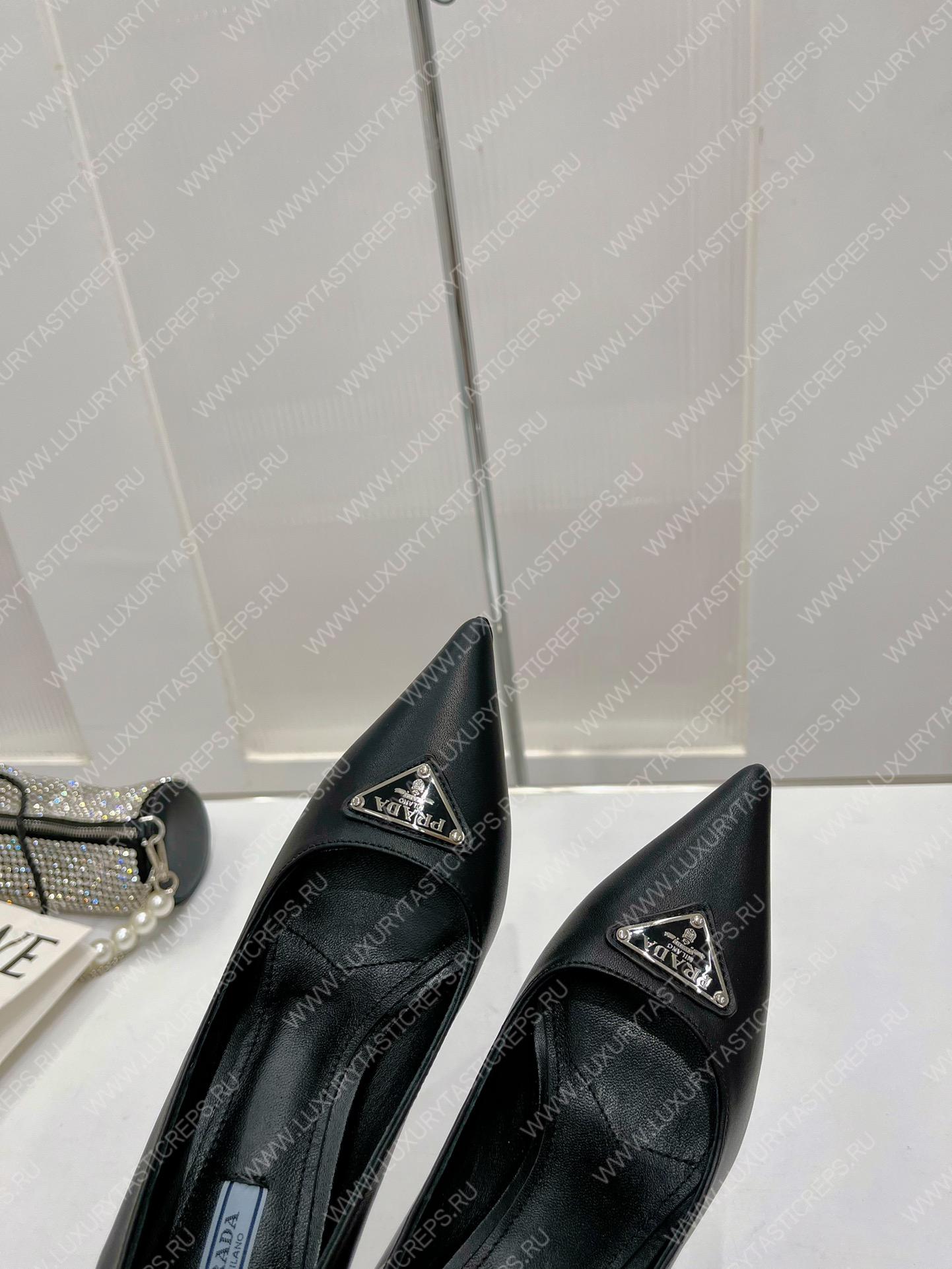 Pra*a brushed leather pumps black 1i001n