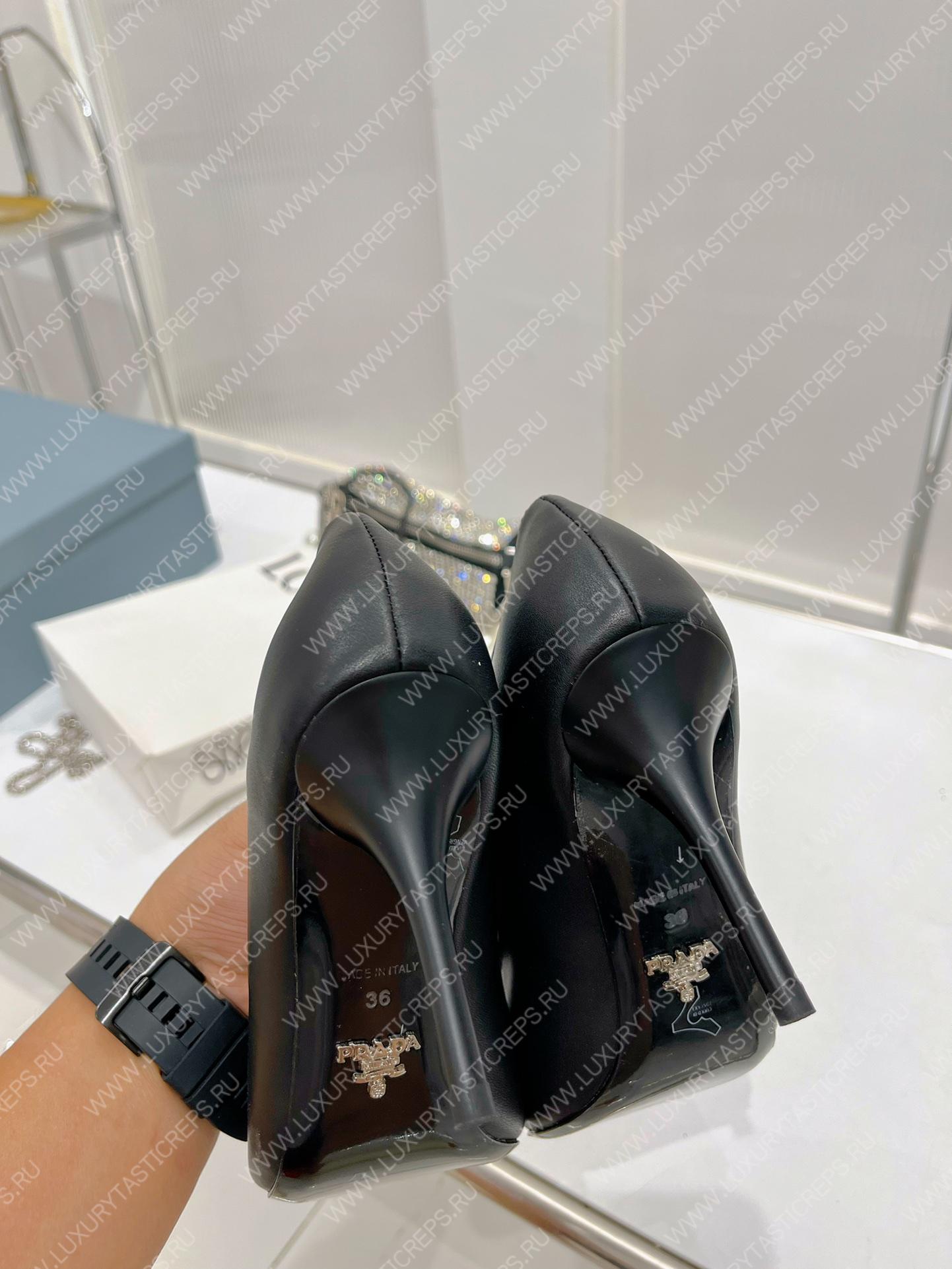 Pra*a brushed leather pumps black 1i001n