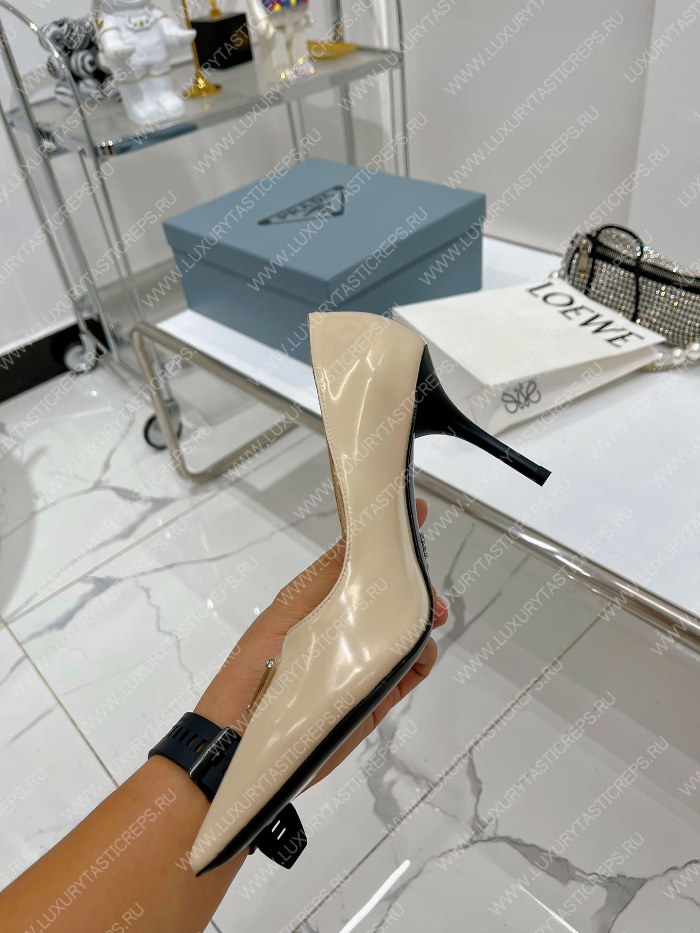 Pra*a brushed leather pumps nude 1i001n