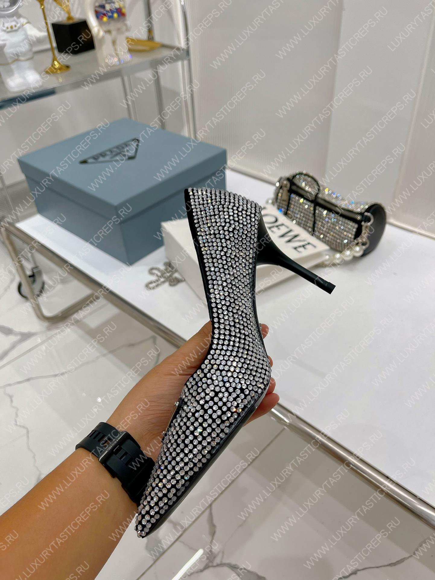 Pra*a slingback pump with crystals crystal 1i001n