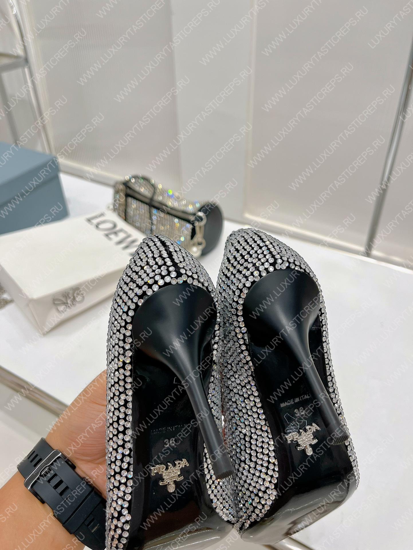 Pra*a slingback pump with crystals crystal 1i001n