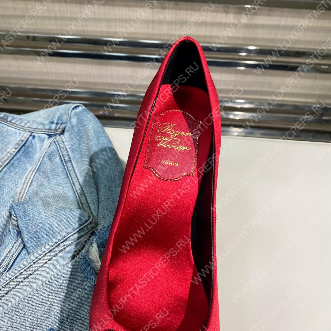 ROGER VIVER FLOWER STRASS BUCKLE PUMPS RED RVW4141