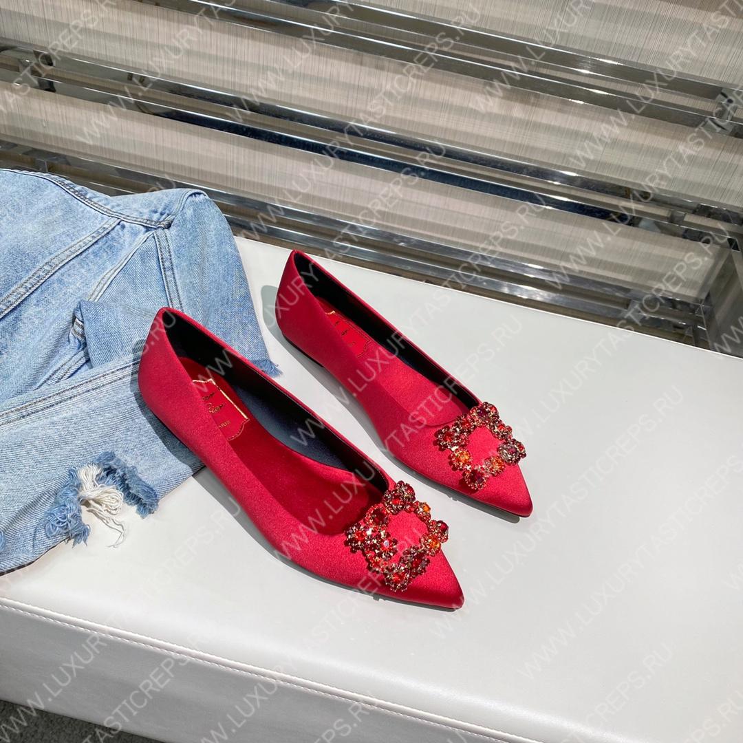 ROGER VIVER FLOWER STRASS BUCKLE PUMPS RED RVW4141