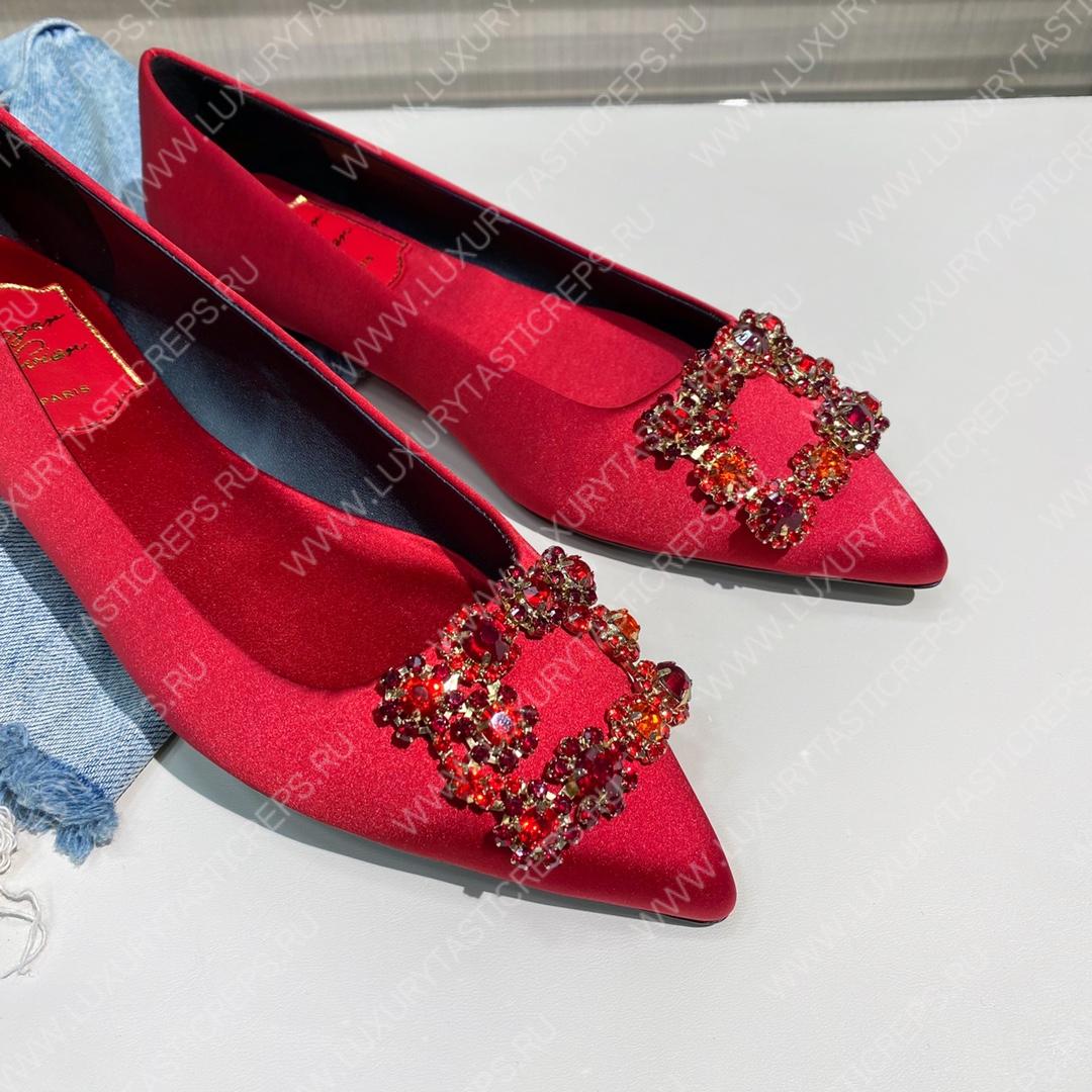 ROGER VIVER FLOWER STRASS BUCKLE PUMPS RED RVW4141