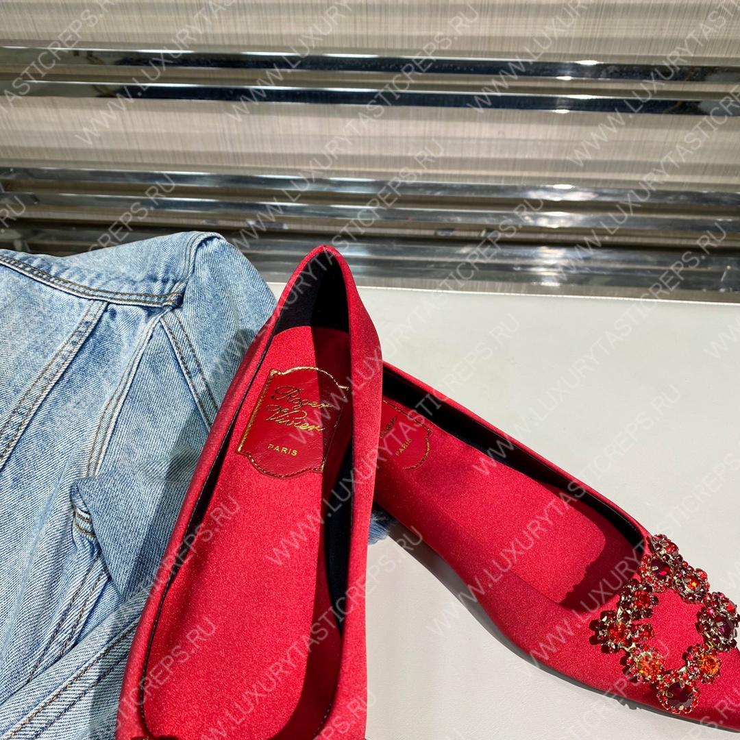 ROGER VIVER FLOWER STRASS BUCKLE PUMPS RED RVW4141