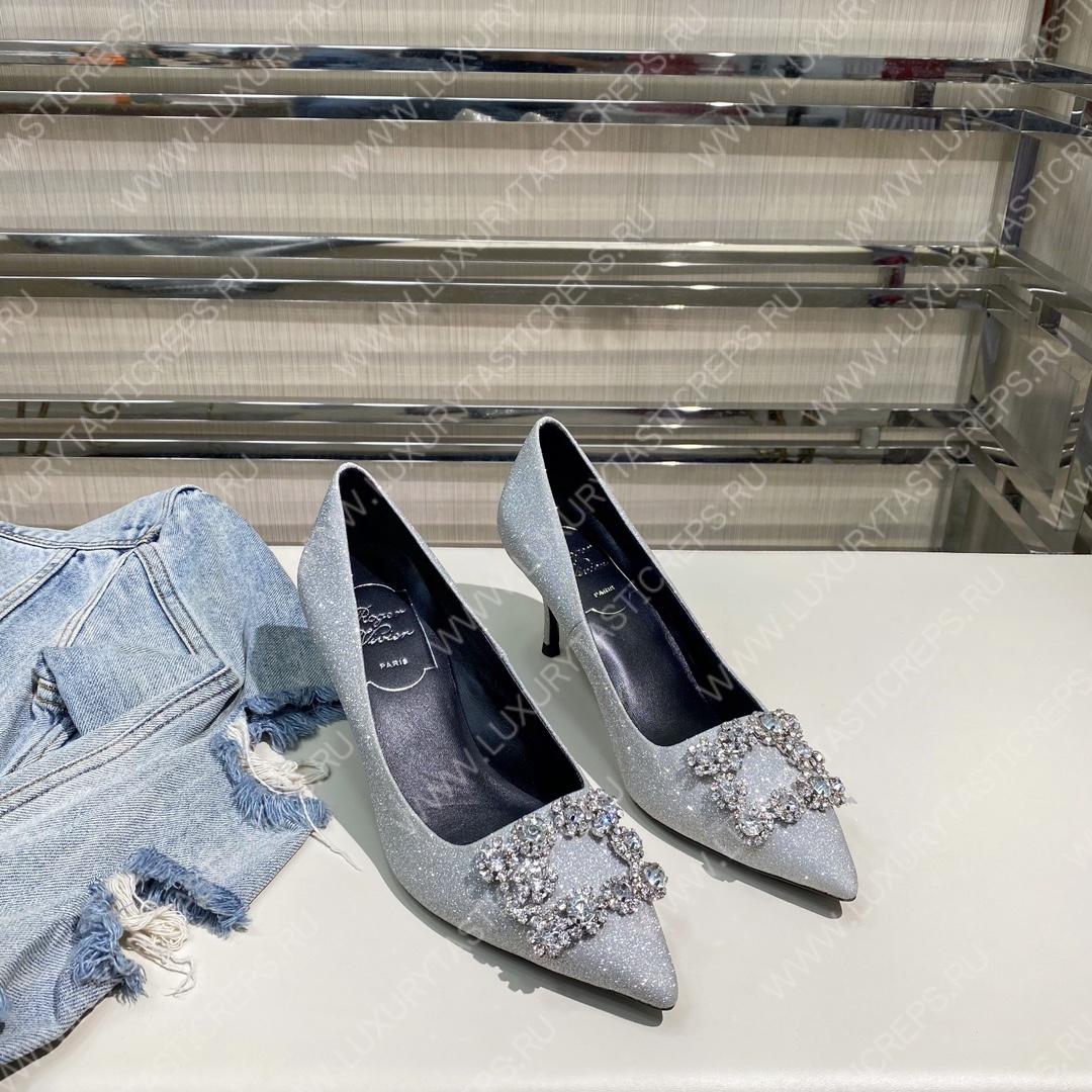 ROGER VIVER FLOWER STRASS BUCKLE PUMPS RED RVW4141