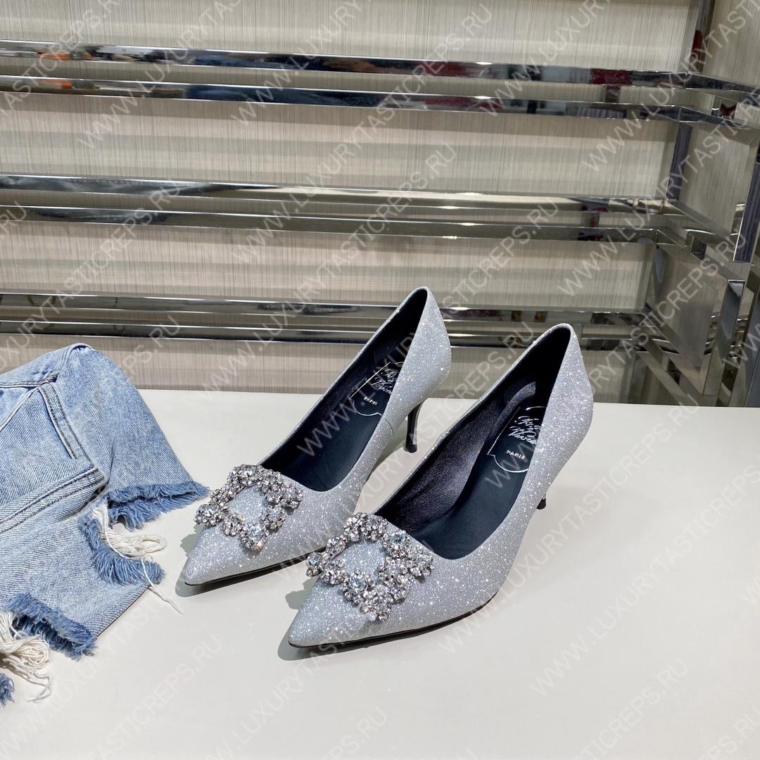 ROGER VIVER FLOWER STRASS BUCKLE PUMPS RED RVW4141