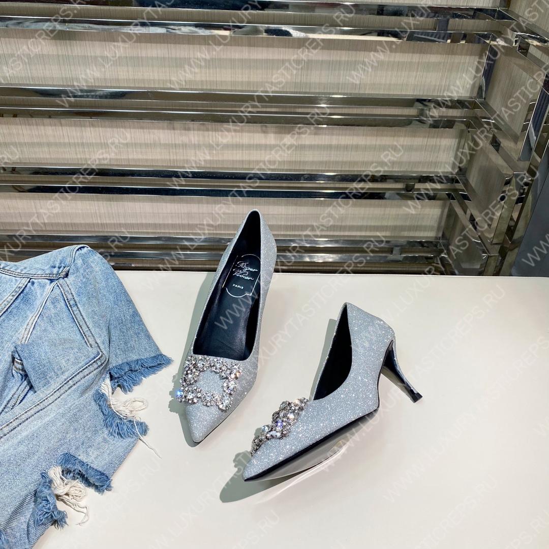 ROGER VIVER FLOWER STRASS BUCKLE PUMPS RED RVW4141