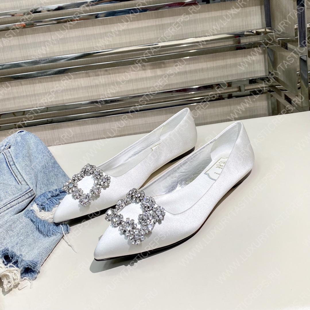 ROGER VIVER FLOWER STRASS BUCKLE PUMPS SILVER RVW4141