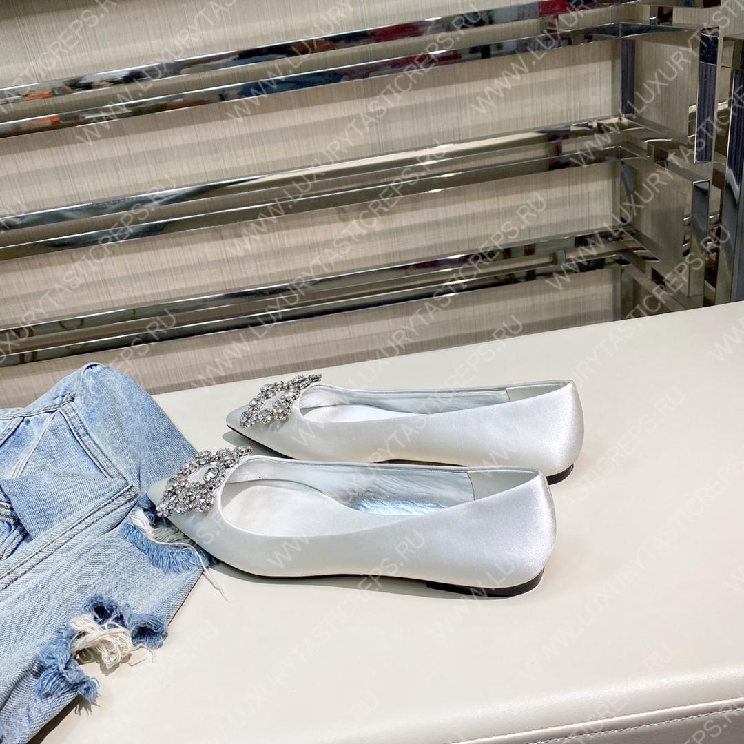 ROGER VIVER FLOWER STRASS BUCKLE PUMPS SILVER RVW4141