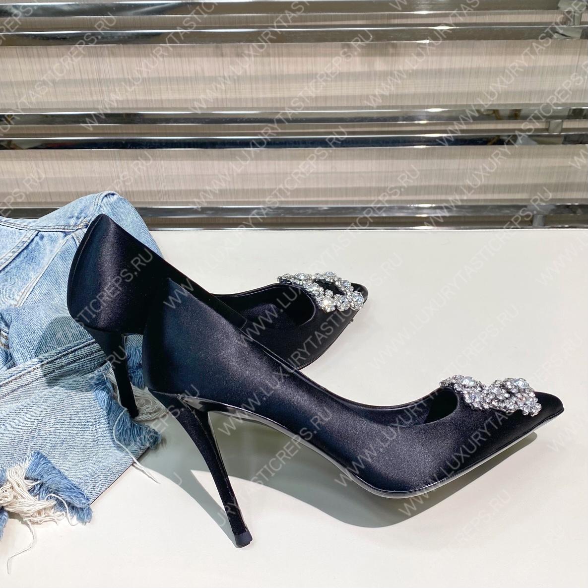 ROGER VIVER FLOWER STRASS BUCKLE PUMPS BLACK RVW4141