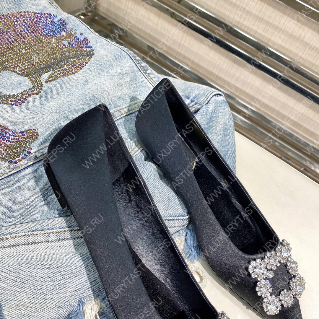 ROGER VIVER FLOWER STRASS BUCKLE PUMPS BLACK RVW4141