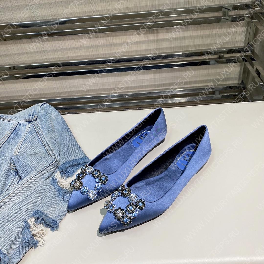 ROGER VIVER FLOWER STRASS BUCKLE PUMPS BLUE RVW4141