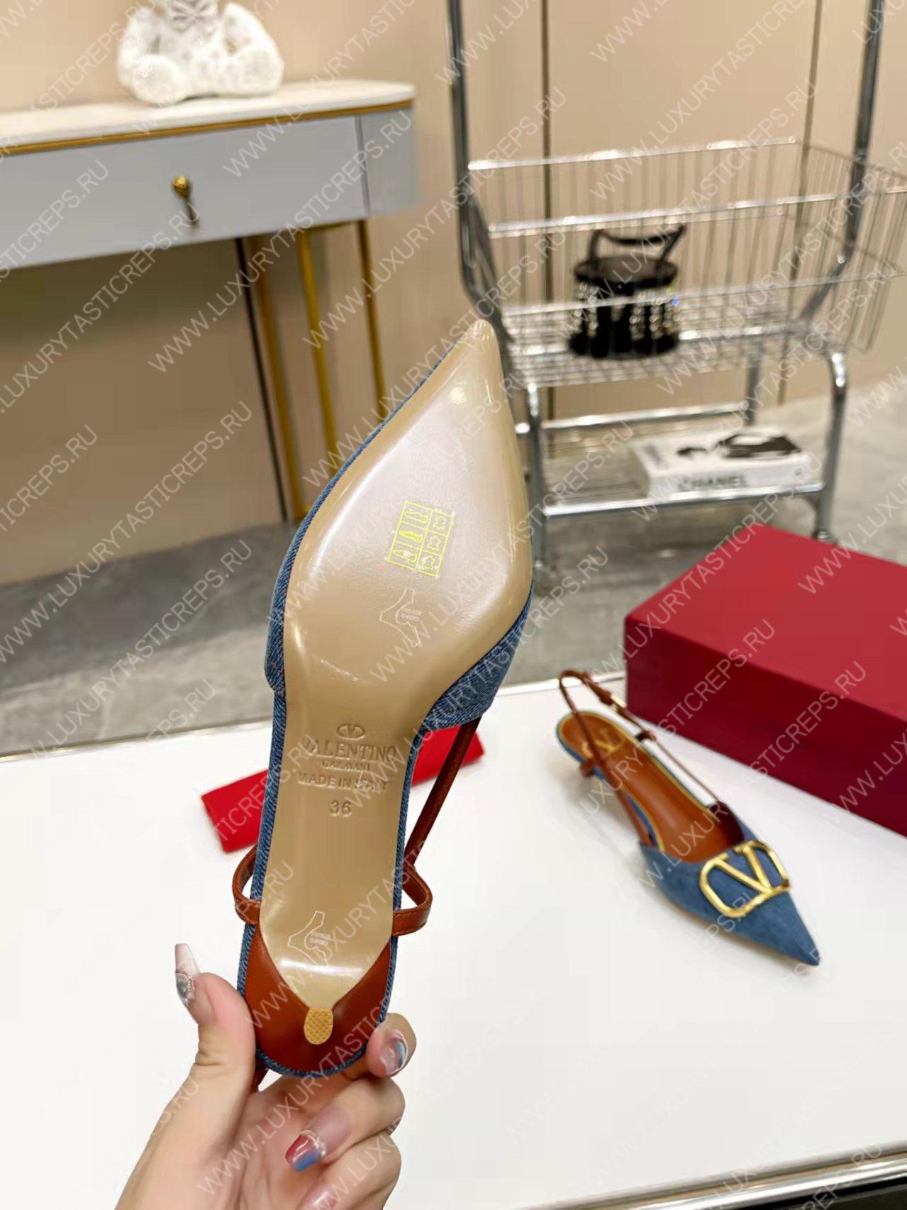 VALENTINO VLOGO SIGNATURE SLINGBACK PUMP BLUE 2W2S0Q70DSH0NO