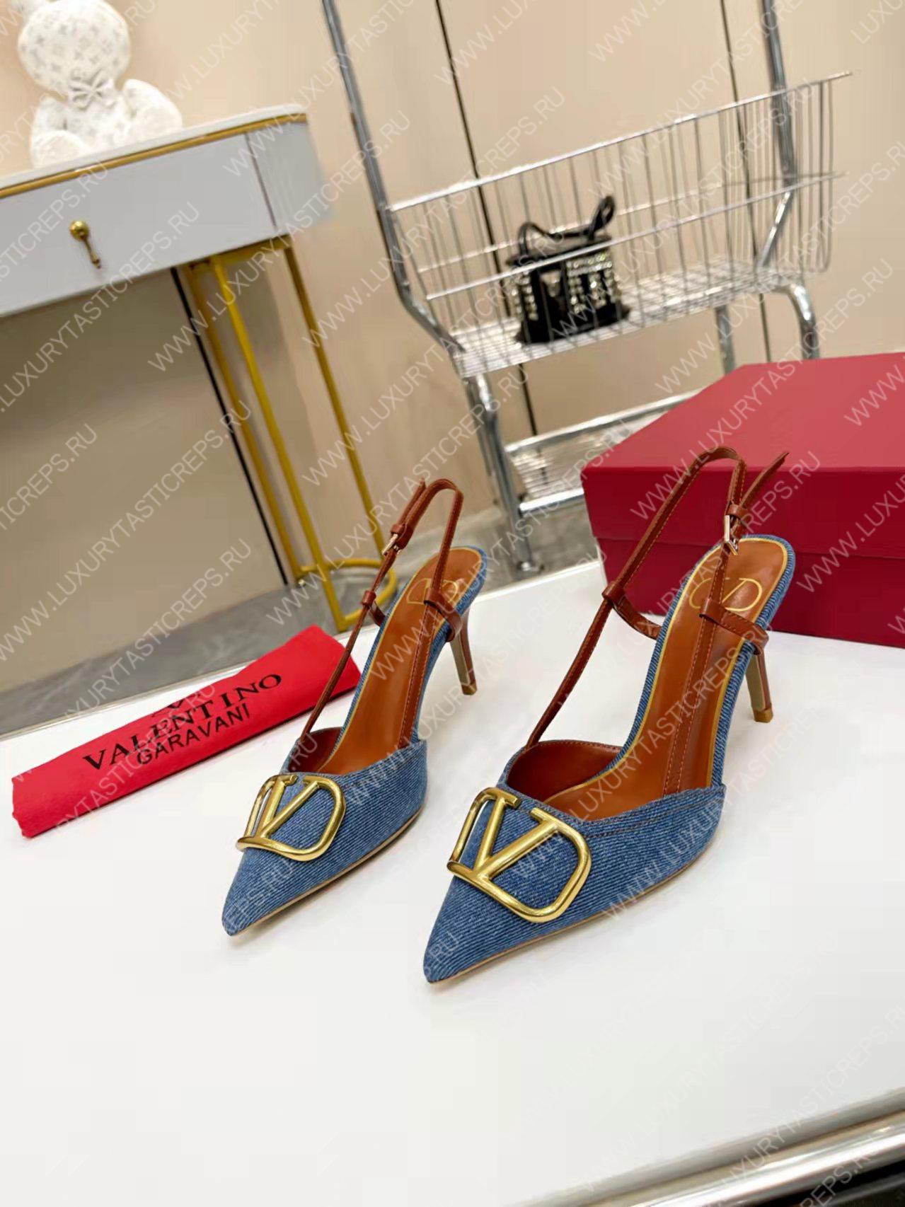 VALENTINO VLOGO SIGNATURE SLINGBACK PUMP BLUE ZW2S0R01MZF0NO
