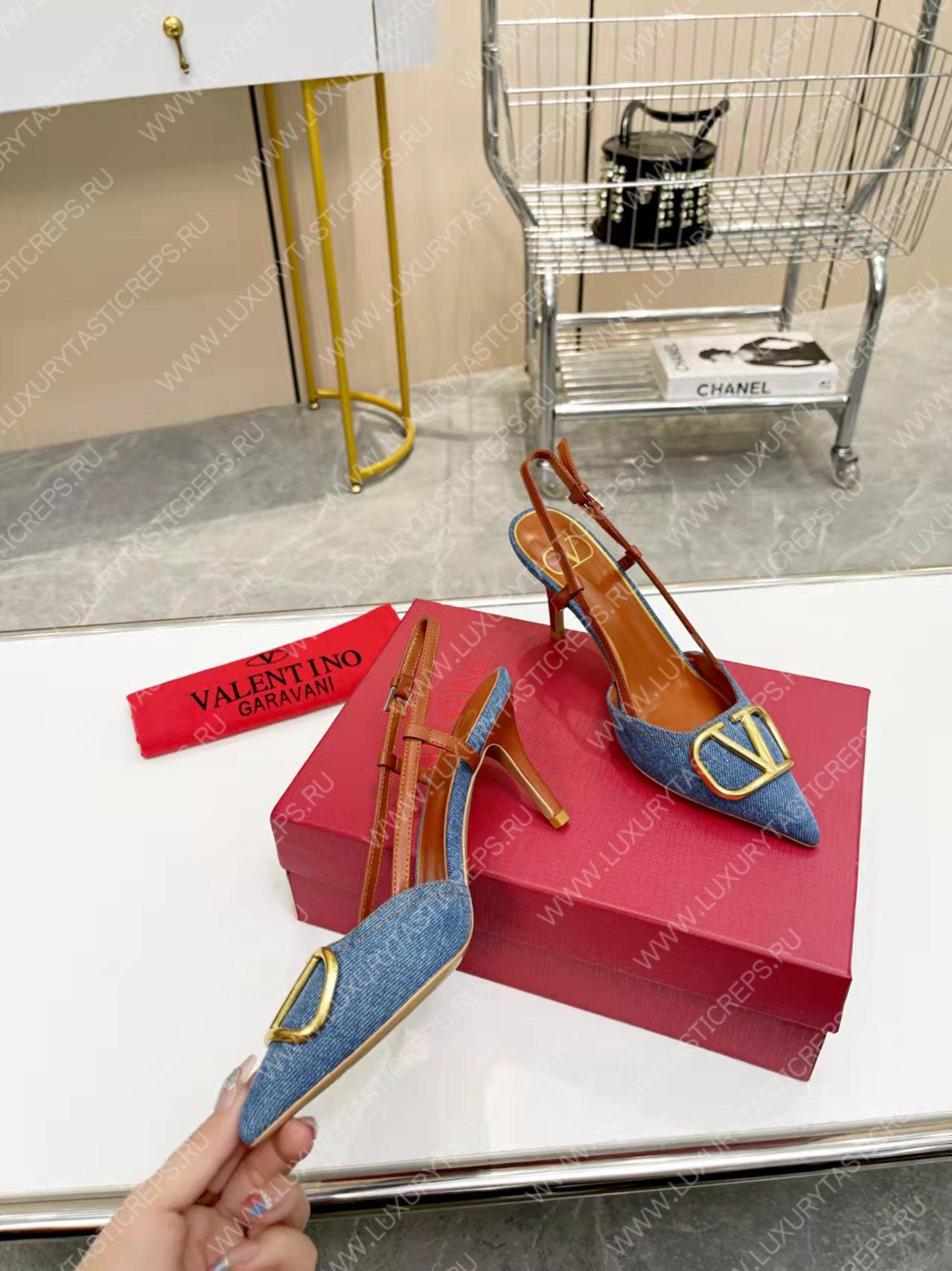 VALENTINO VLOGO SIGNATURE SLINGBACK PUMP BLUE ZW2S0R01MZF0NO