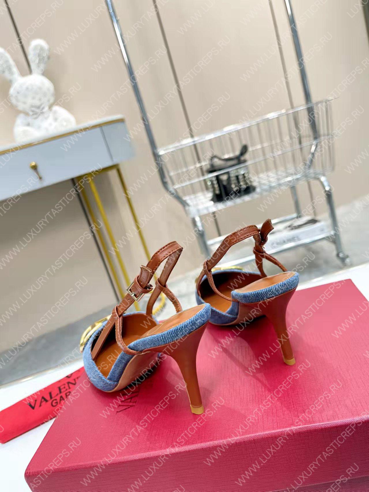 VALENTINO VLOGO SIGNATURE SLINGBACK PUMP BLUE ZW2S0R01MZF0NO