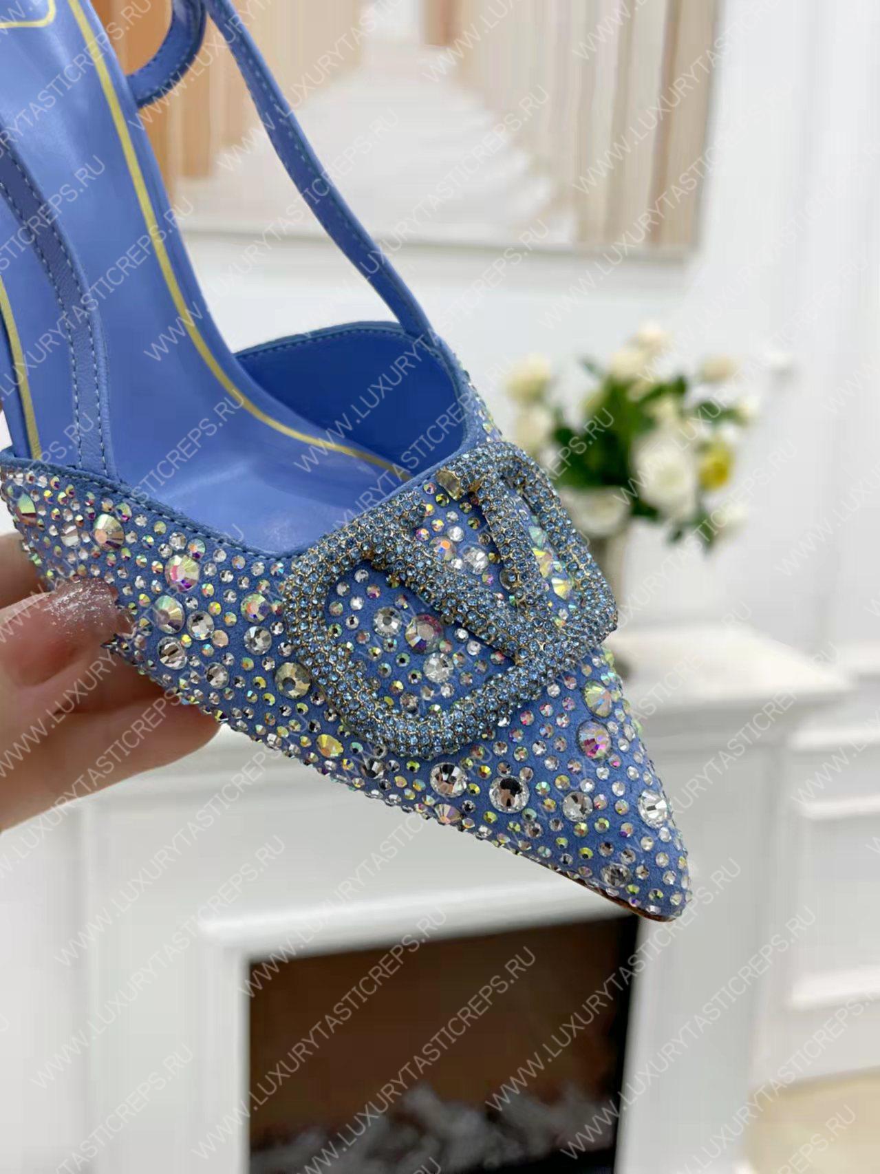 VALENTINO VLOGO SIGNATURE SLINGBACK PUMP BLUE ZW2S0R01MZF0NO