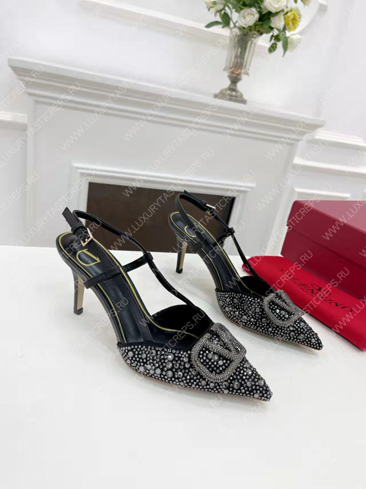 VALENTINO VLOGO SIGNATURE SLINGBACK PUMP BLACK ZW2S0R01MZF0NO