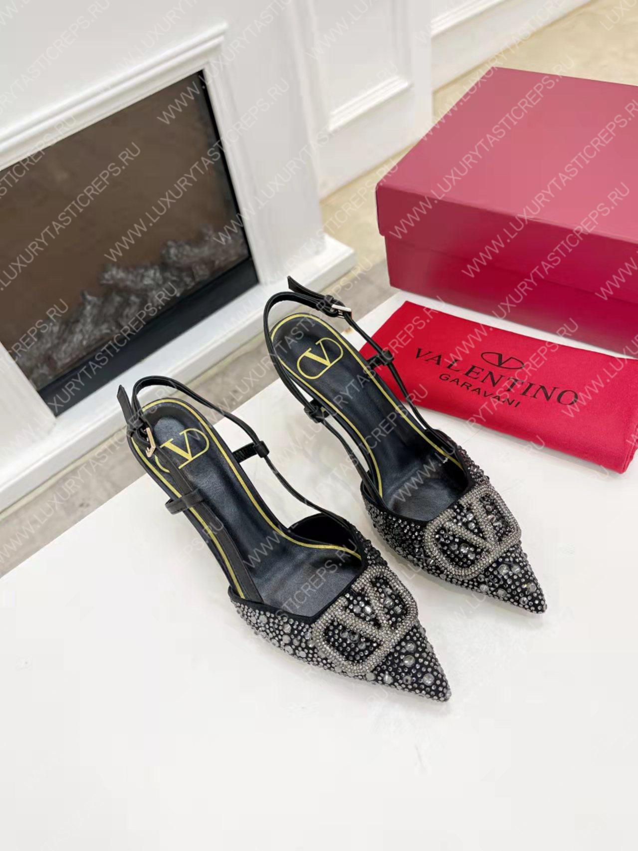 VALENTINO VLOGO SIGNATURE SLINGBACK PUMP BLACK ZW2S0R01MZF0NO