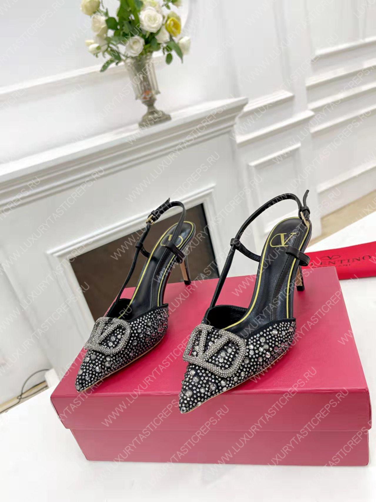 VALENTINO VLOGO SIGNATURE SLINGBACK PUMP BLACK ZW2S0R01MZF0NO