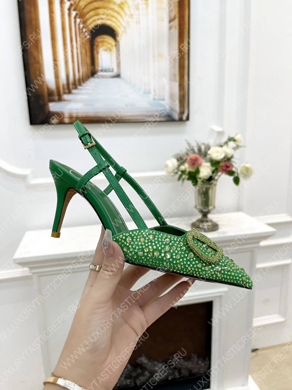 VALENTINO VLOGO SIGNATURE SLINGBACK PUMP GREEN ZW2S0R01MZF0NO