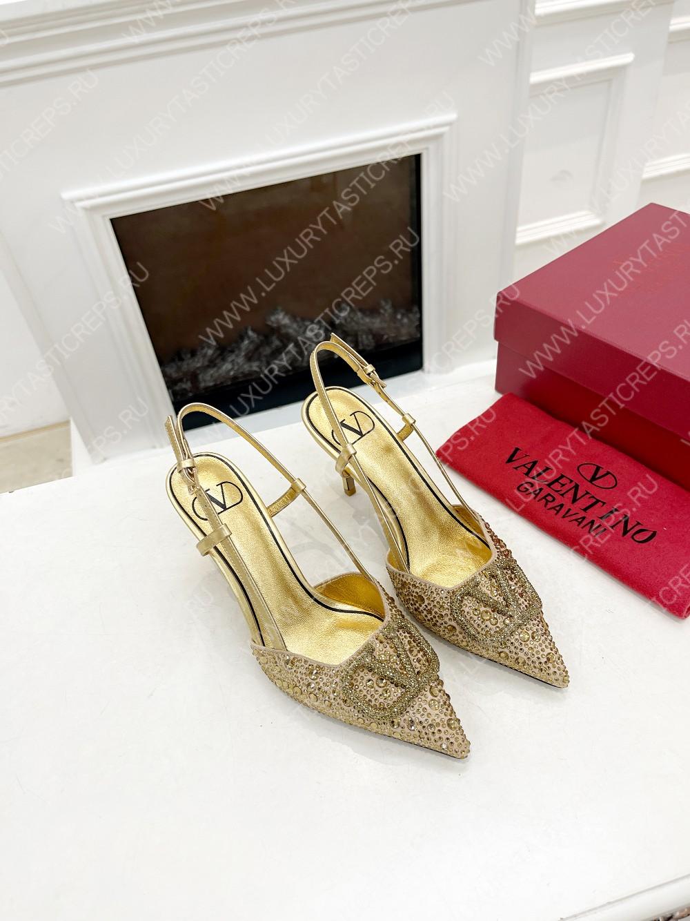 VALENTINO VLOGO SIGNATURE SLINGBACK PUMP GOLDEN ZW2S0R01MZF0NO