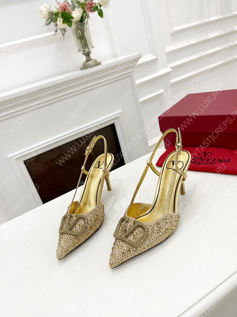 VALENTINO VLOGO SIGNATURE SLINGBACK PUMP GOLDEN ZW2S0R01MZF0NO