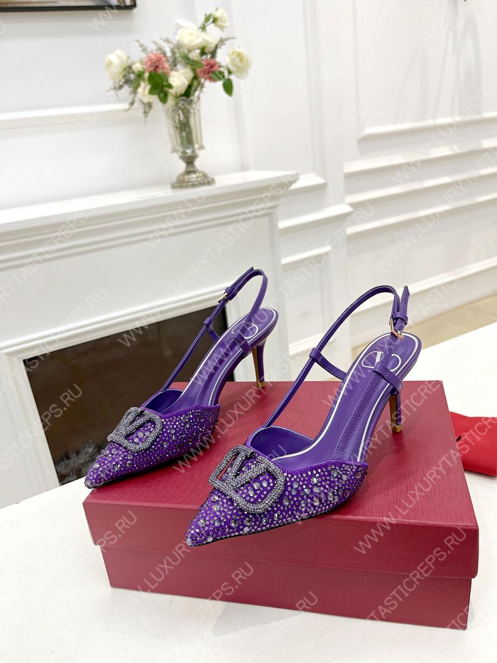 VALENTINO VLOGO SIGNATURE SLINGBACK PUMP PURPLE ZW2S0R01MZF0NO