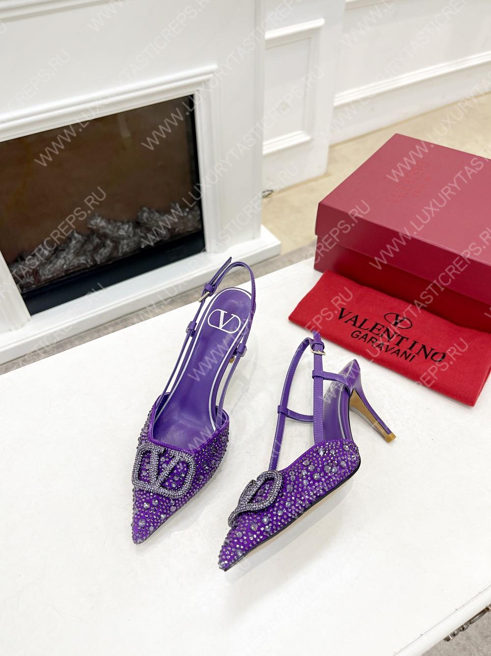 VALENTINO VLOGO SIGNATURE SLINGBACK PUMP PURPLE ZW2S0R01MZF0NO