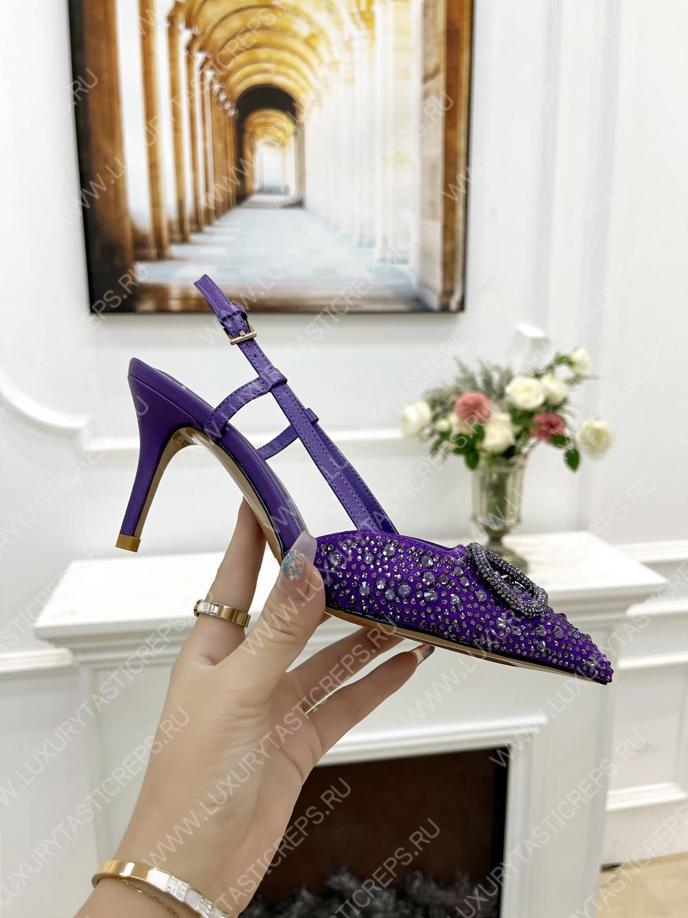 VALENTINO VLOGO SIGNATURE SLINGBACK PUMP PURPLE ZW2S0R01MZF0NO