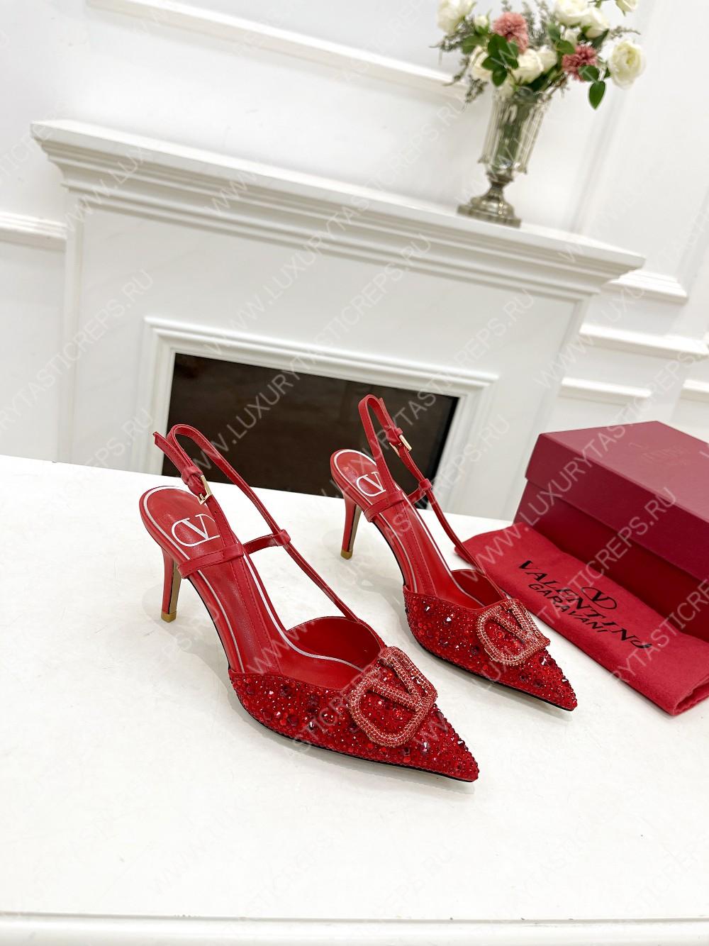 VALENTINO VLOGO SIGNATURE SLINGBACK PUMP RED ZW2S0R01MZF0NO