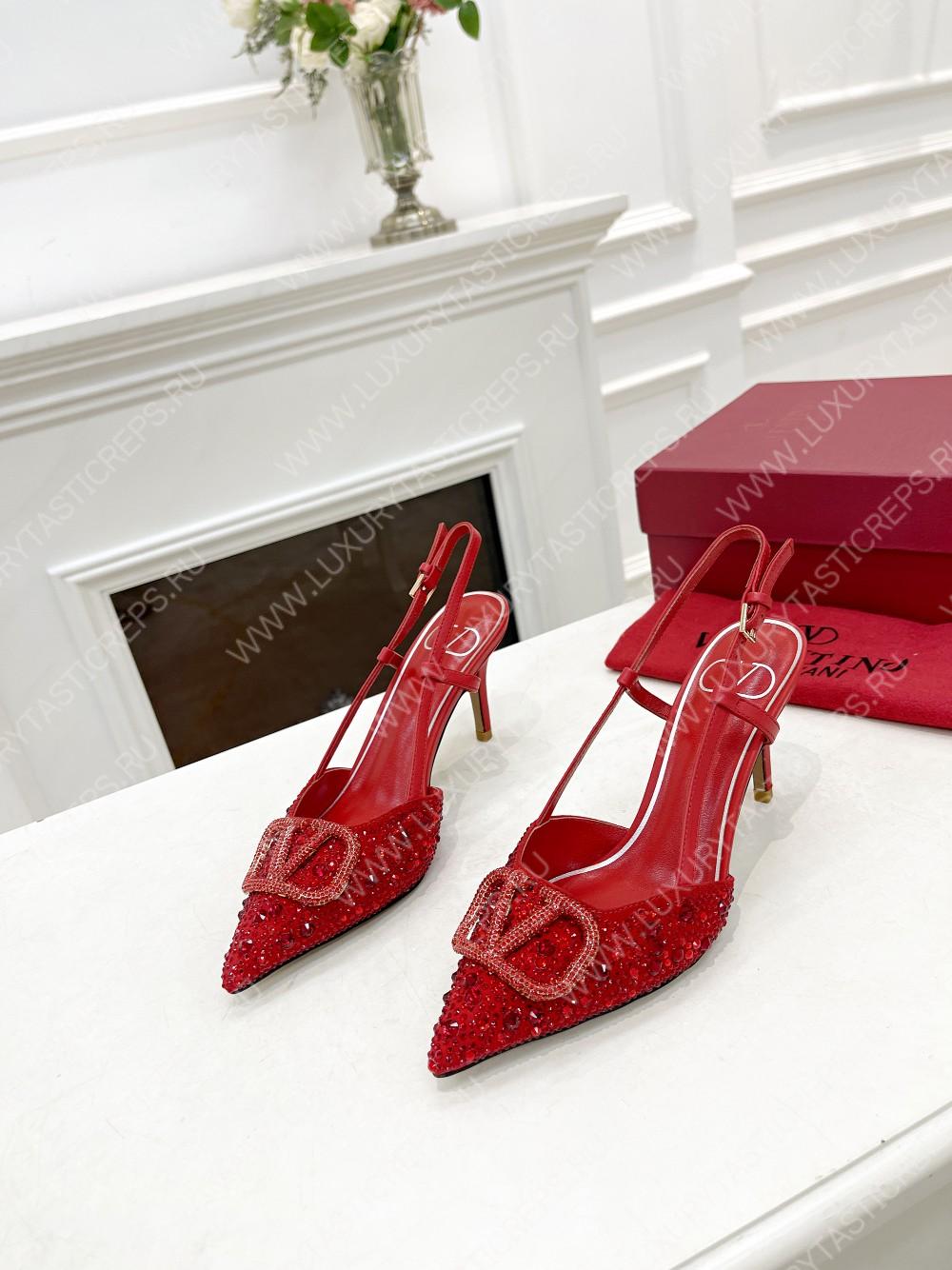 VALENTINO VLOGO SIGNATURE SLINGBACK PUMP RED ZW2S0R01MZF0NO