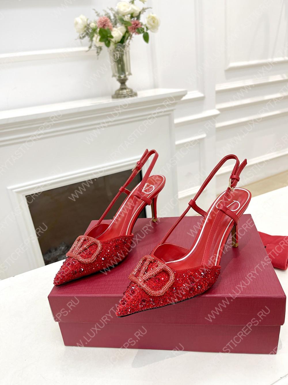 VALENTINO VLOGO SIGNATURE SLINGBACK PUMP RED ZW2S0R01MZF0NO