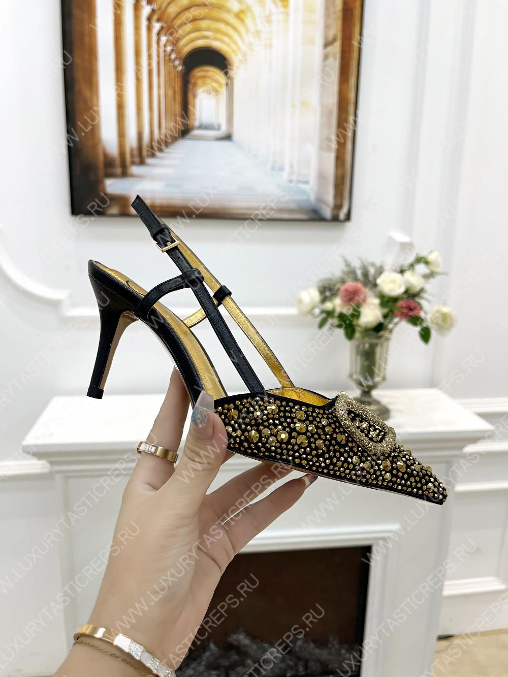 VALENTINO VLOGO SIGNATURE SLINGBACK PUMP BLACK ZW2S0R01MZF0NO