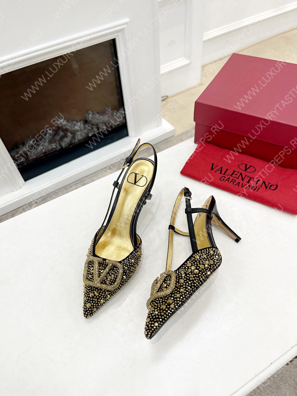 VALENTINO VLOGO SIGNATURE SLINGBACK PUMP BLACK ZW2S0R01MZF0NO